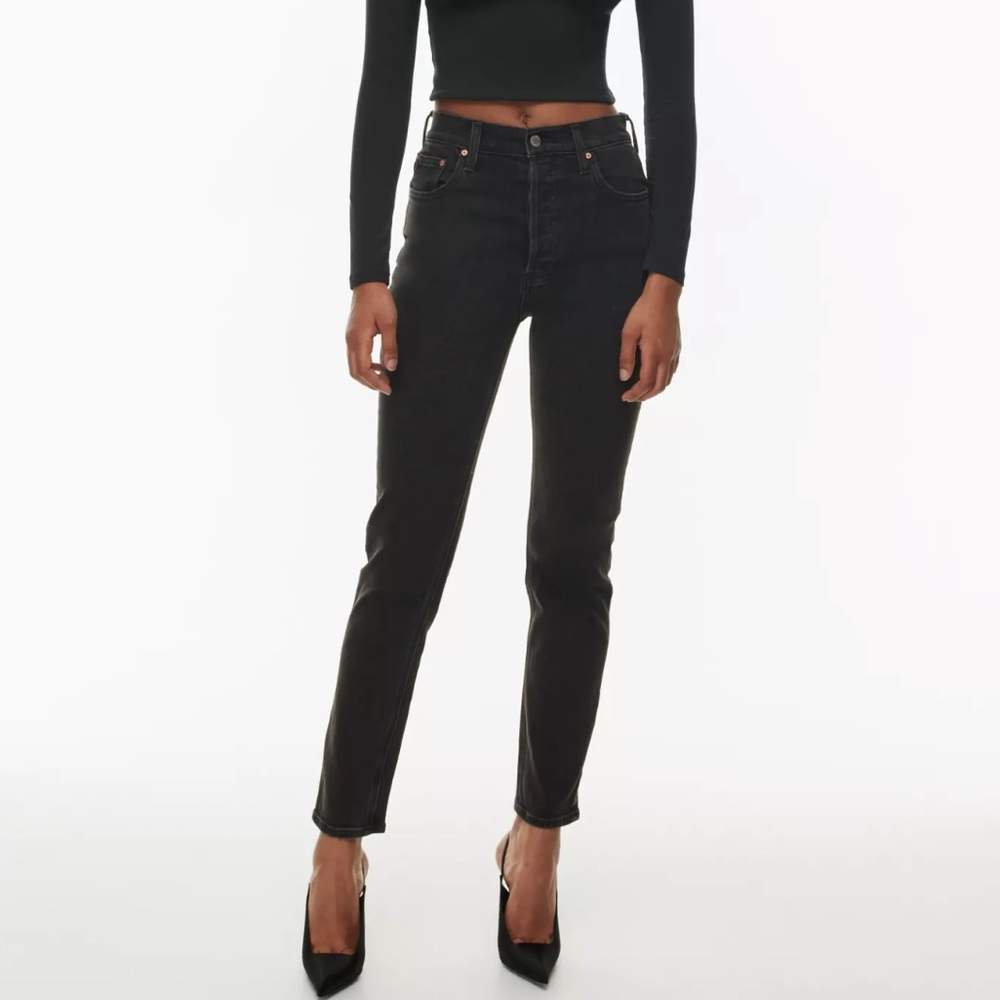 Aritzia Denim Forum “The Yoko High Rise Slim” jeans size 25 in washed black